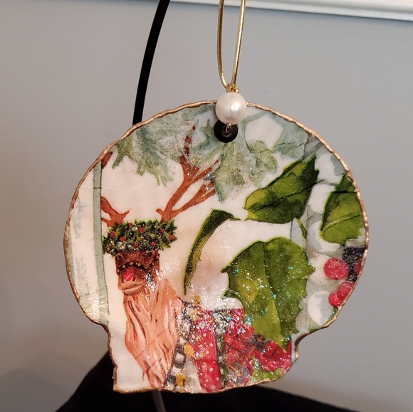 Mckenzie Childs Inspired Design Reindeer Ornament or Dish ⚜️🖤⚜️ - Picture 1 of 5